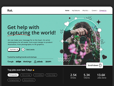 Freelance services - landing page