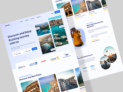 Travely - Travel Landing Page adventure bright calm landing page travel trip ui user interface ux vacation web web design website