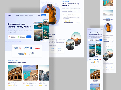 Travely - Travel Landing Page Responsive design holiday landing page travel traveler trip ui user interface vacation web website