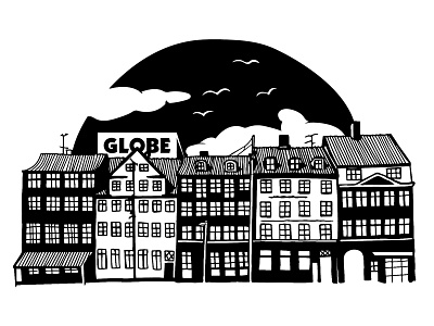 Globe in CPH copenhagen cph globebrand illustration