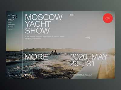 Moscow Yacht Show boat club design event minimal moscow racing sea ship show trip ui ux web website yacht
