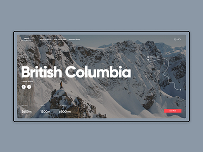 British Columbia canada design snow travel ui ux web website