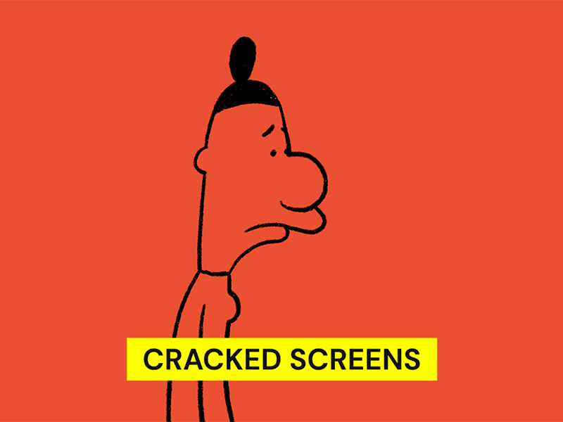 Cracked Screens! animated gif animatedgif animation animation 2d cartoon cellphone mobilephone rightorepair