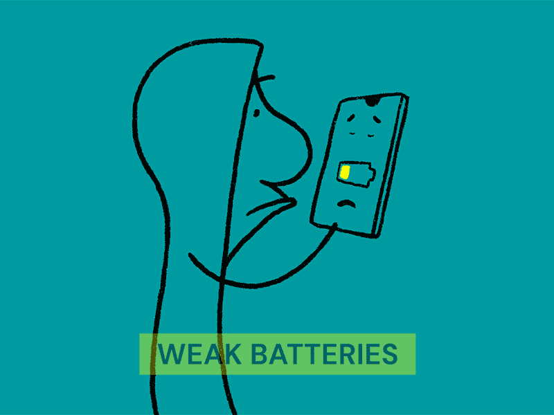 Weak Batteries by John Rowley on Dribbble