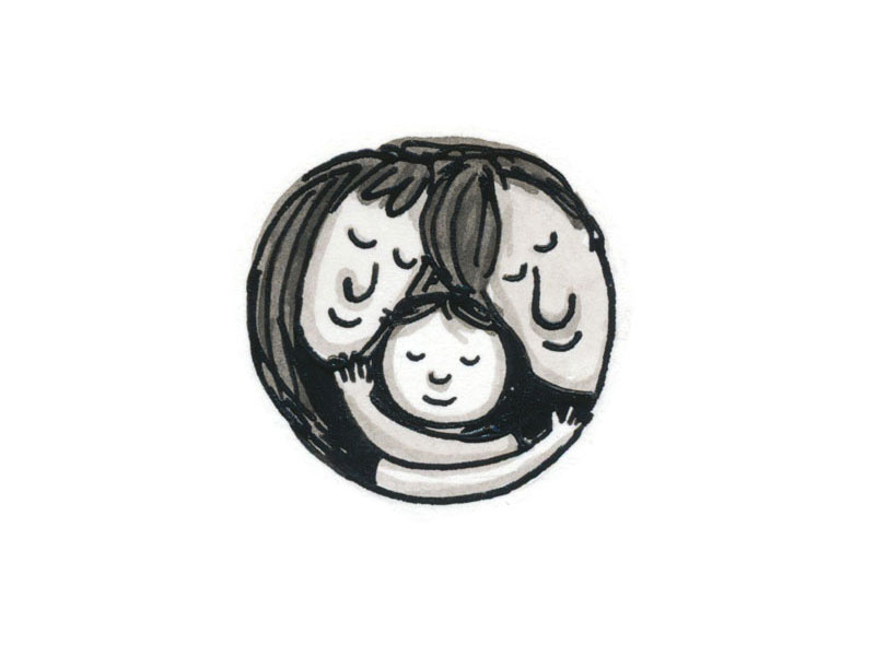 Family pen and ink family