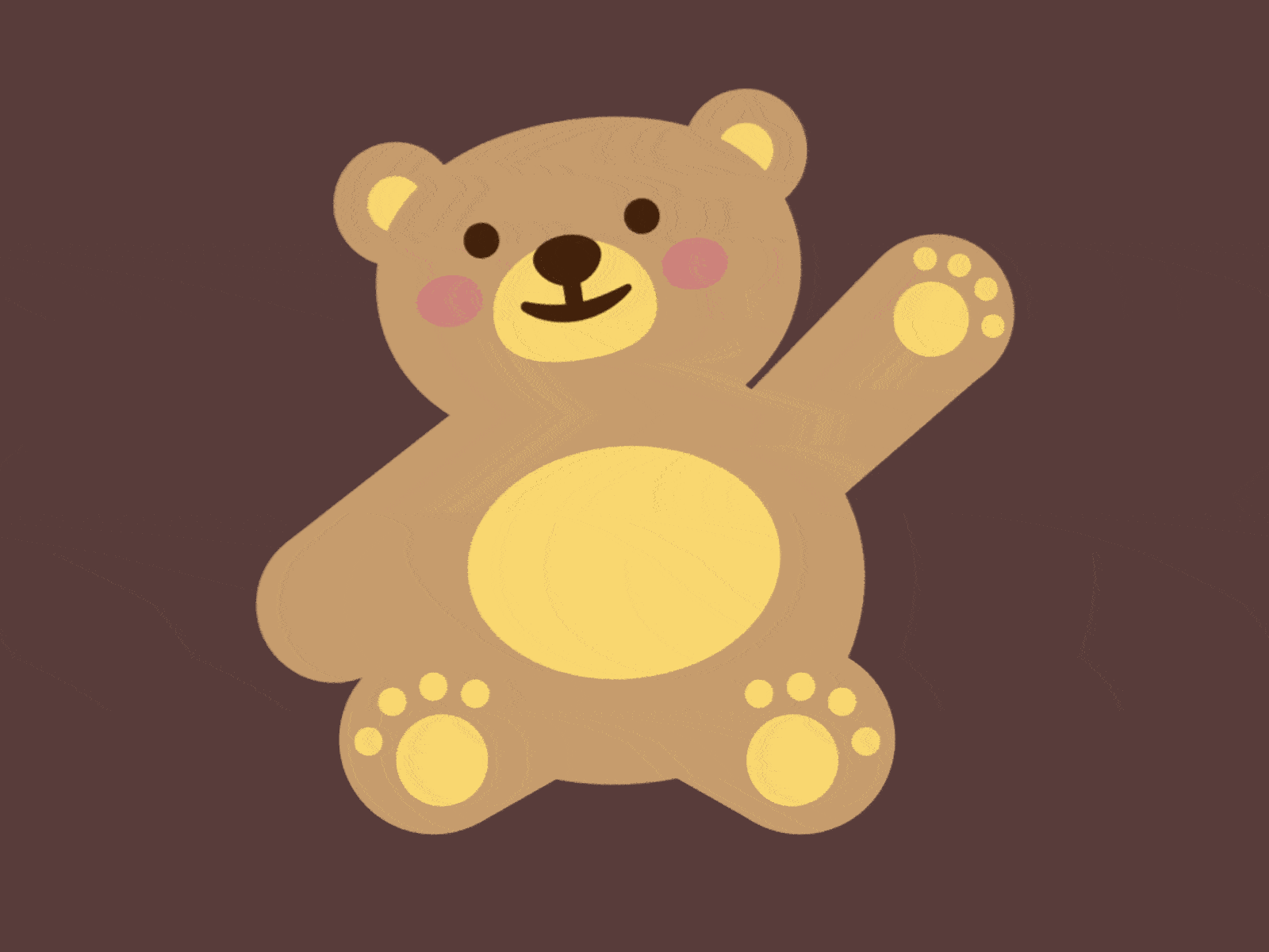 bear waving animated gif