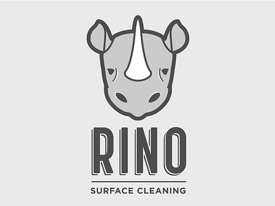 RINO Surface Cleaning Logo animal identity identity branding illustration logo pressure washing rhino rhinoceros surface cleaning