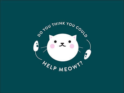 Help Meowt? cat cute help meowt illustration kawaii mouse sweet vector