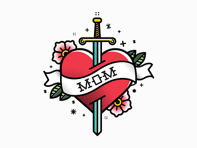 Mom Tattoo design family flowers iconography identity illustration mama mom mommy mother mothers day sword tattoo