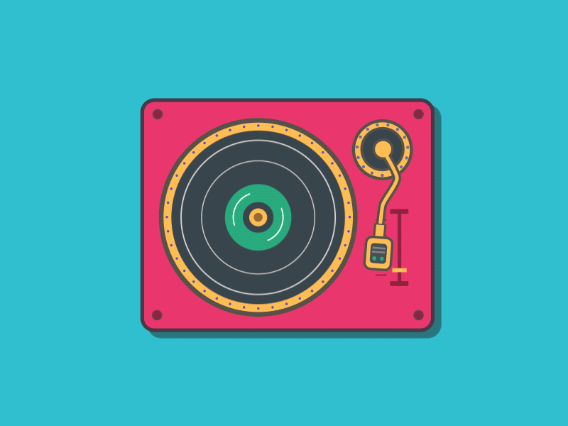 Motion Design Challenge - Icons #4 2d color icons disc icon icons music outline color icon outlines shapes turntable