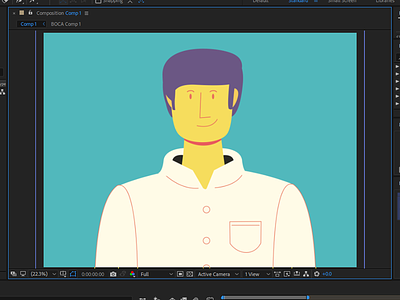 Beatle guy 2d animation after effects character flat illustration vector