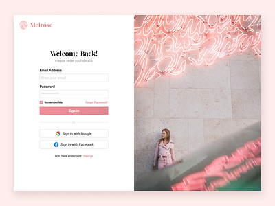 Sign Up Page daily ui daily ui challenge desktop home pink sign in sign up sign up page ui web