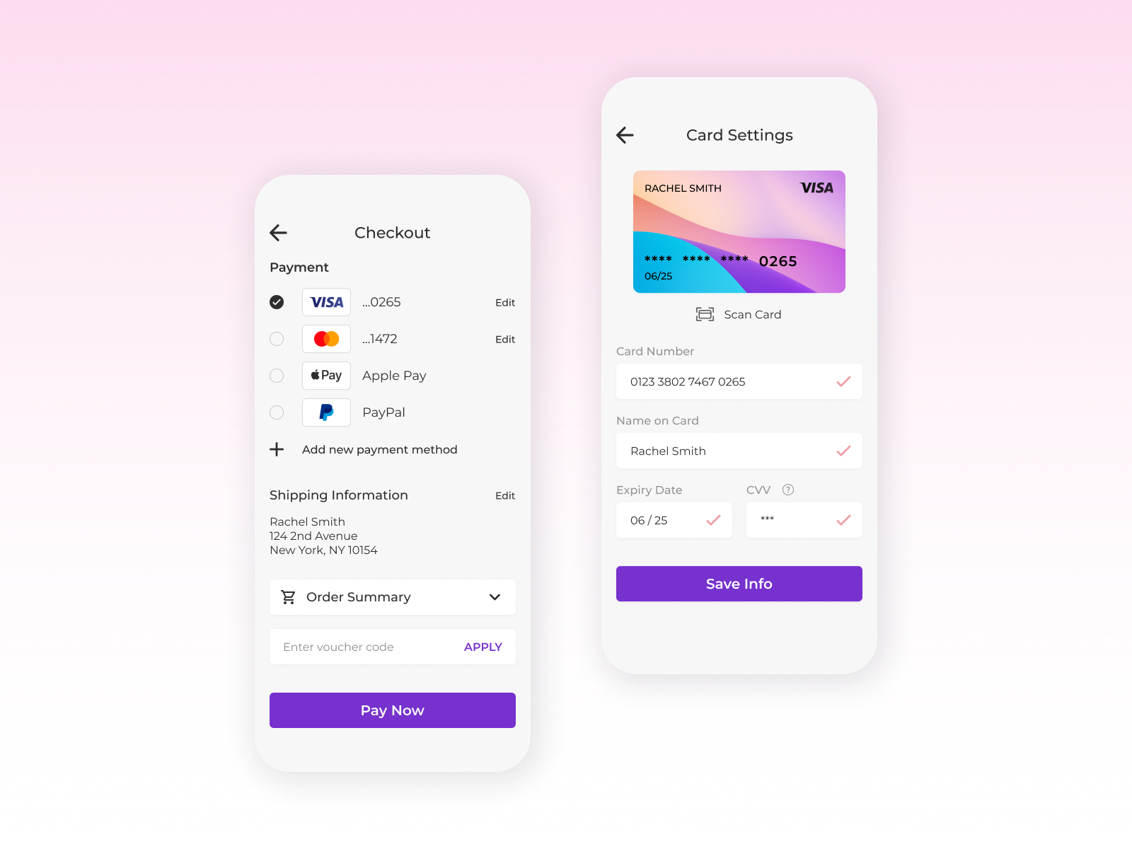 Credit Card Checkout by Jenna DuBowy on Dribbble