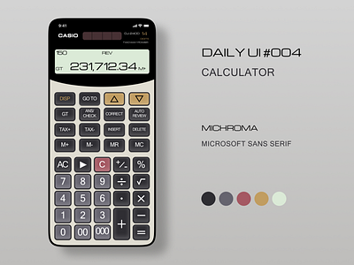 Daily UI #004 - Calculator appdesign calculator casio dailyui figma iphone14pro uidesign visualdesign