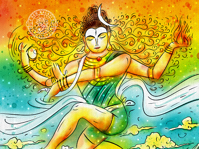 Nataraja Illustration dance hindu gods indian folk art nataraja scd balaji shiva watercolor