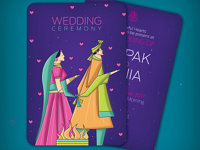 Indian Wedding Ceremony Invitation indian illustrator indian wedding invitation quirky invites wedding card wedding ceremony