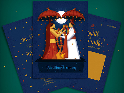 Wedding Ceremony Invitation bride groom illustrated invites indian illustrator indian invites indian wedding cards invite illustration quirky invites wedding cards