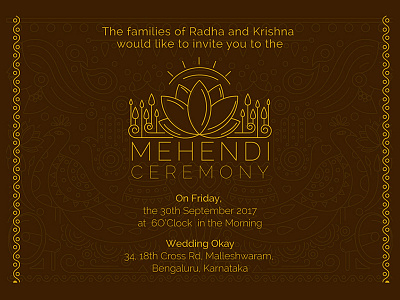 Mehendi Ceremony Invite Design & Illustration