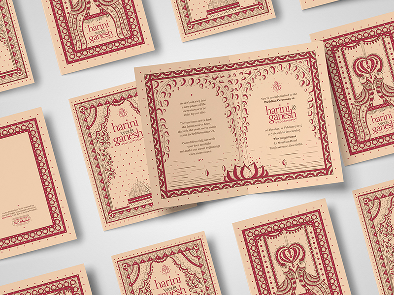 Kalamkari Indian Wedding Invitation By Scd Balaji On Dribbble