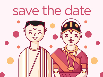 Tambrahm Save The Date eInvite indian indian illustrator indian wedding save the date scd balaji tambrahm wedding tamil brahmin tamil nadu tamil wedding wedding