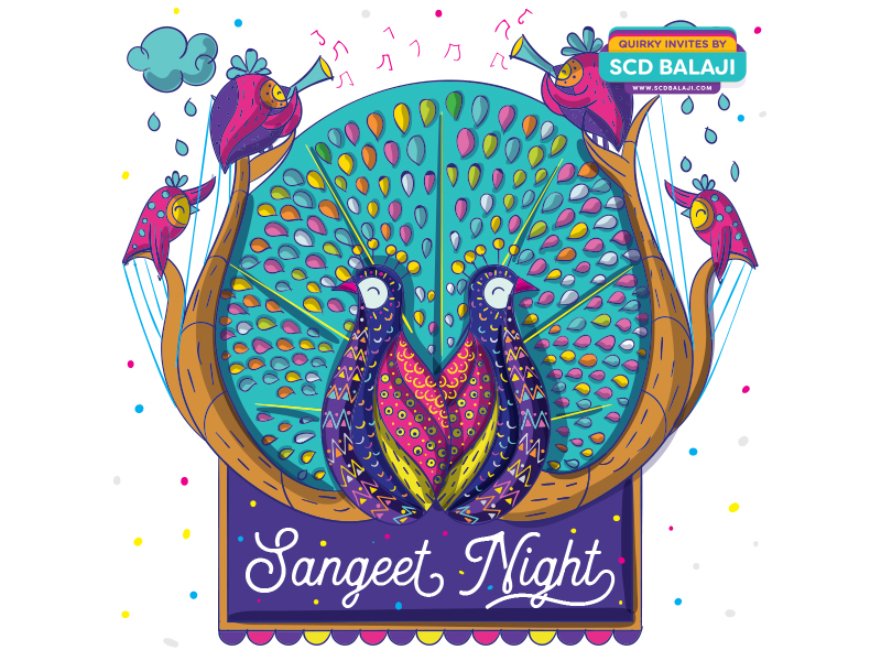 Indian Wedding Sangeet Invitation Card Design by SCD Balaji on Dribbble