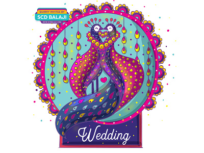 Indian Wedding Invitation Design and Illustration