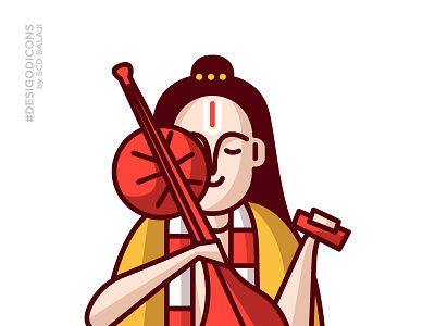 Narada - The Storyteller desi god icons gods hindu icon icon design indian indian illustrator musician mythology sage saint storyteller