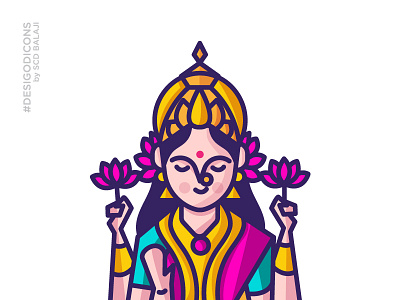 Lakshmi - Goddess of Wealth desi god icons goddess gods hindu icon icon design icon illustration iconography indian illustrator lakshmi wealth