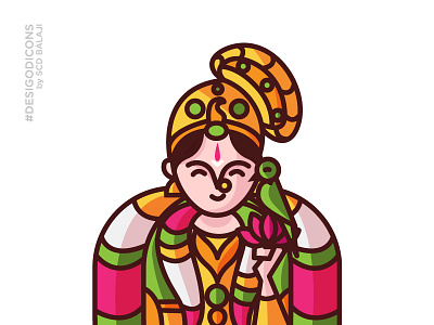 Aandal - Goddess Lakshmi’s Incarnation aandal desi god icons goddess iconography icons india indian krishna lakshmi mythology south india vector illustration