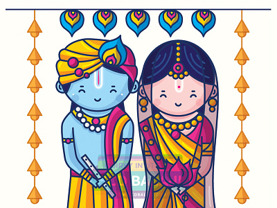 Radha Krishna Wedding Invitation