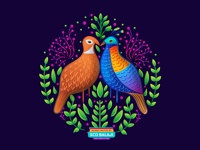 Himalayan Monal - Indian Bird - Amalgam Collection amalgam birds floral art himalayan monal icon indian bird indian illustrator indian wedding invitation pattern vivid