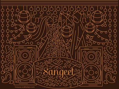 Sangeet Invitation Design bride couple dance ecard einvite foil gold groom indian invitation sangeet wedding