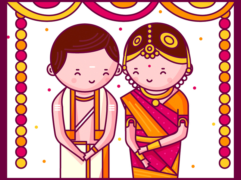 Tamil Iyer Bride And Groom By Scd Balaji On Dribbble