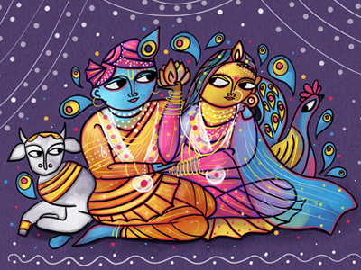 Krishna Wedding Art designs, themes, templates and downloadable graphic  elements on Dribbble
