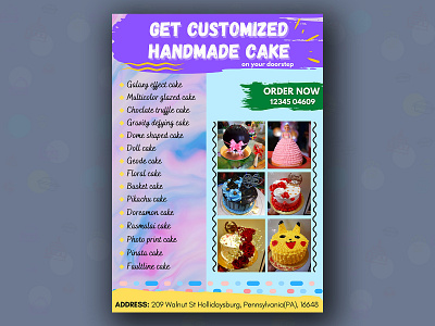 Handmade Cake - Flyer Design adobe artist banner brand identity branding creative creative design design designer flyer free graphic design illustration logo marketing poster product project