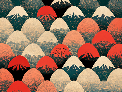 Mountain Pattern 3 (Japanese Concept) graphic design