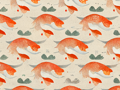 Koi Pattern Abstract (Japanese Style)