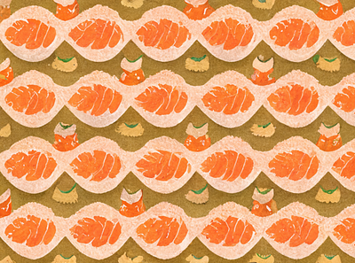 Salmon Sushi Pattern graphic design