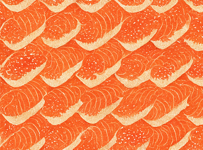 Salmon Sushi Pattern graphic design