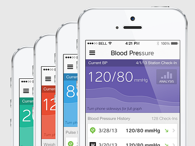 Body Stats blood pressure bmi health ios7 iphone mobile pulse ui weight