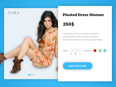 Zara Product Women dress layout pleated product card ui web women zara