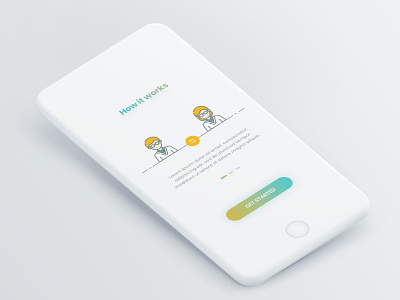 Onboarding Screen app blue clean color design minimalistic mobile modern onboarding page screen yellow