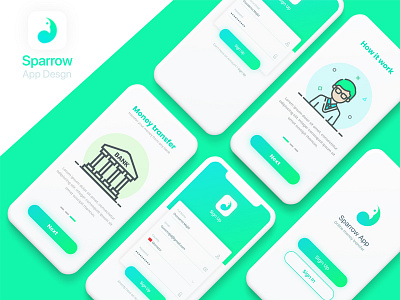 Sparrow App design app clean creative design mobile modern money sparrow transfer wallet