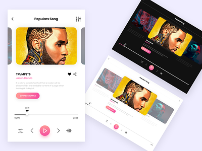 Music App 2d app color design music player ui ux