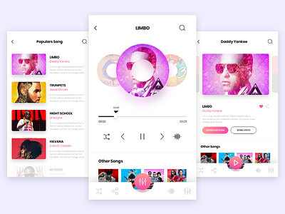 Mobile Music App 2d app color design mobile ui ux