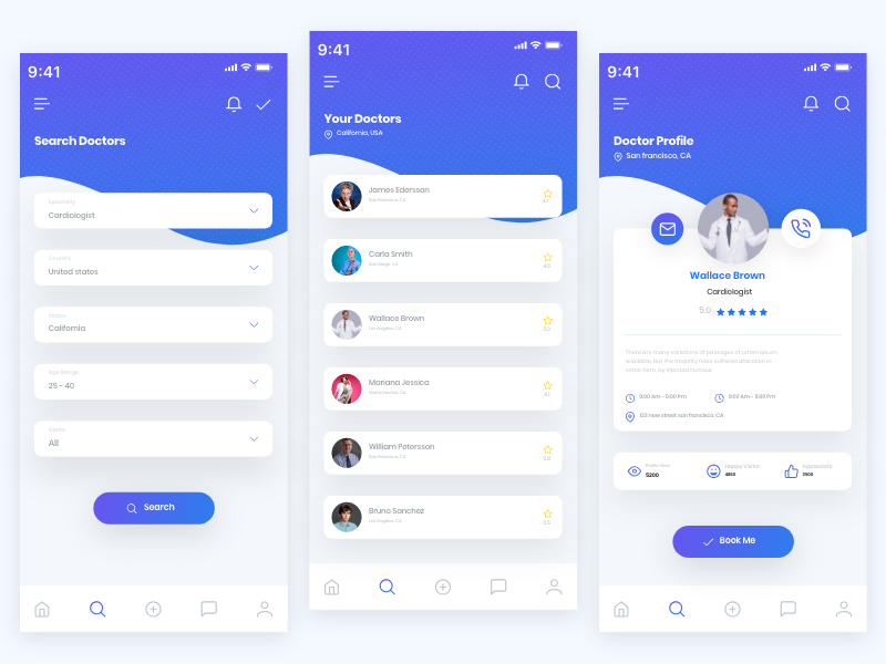 Doctofind App by Oussama Majid on Dribbble