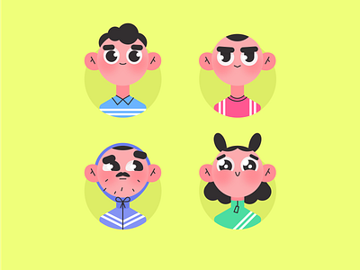 Avatars for team avatar character design face flat girl illustration man people person sketch team vector woman