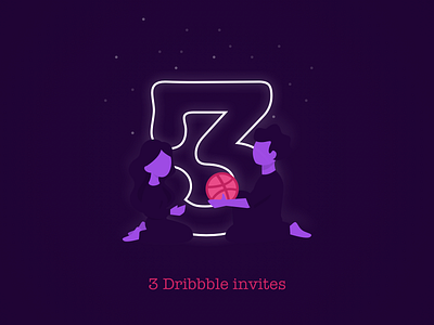 3 Dribbble invites design dribbble flat girl illustration invite man people person sketch web woman