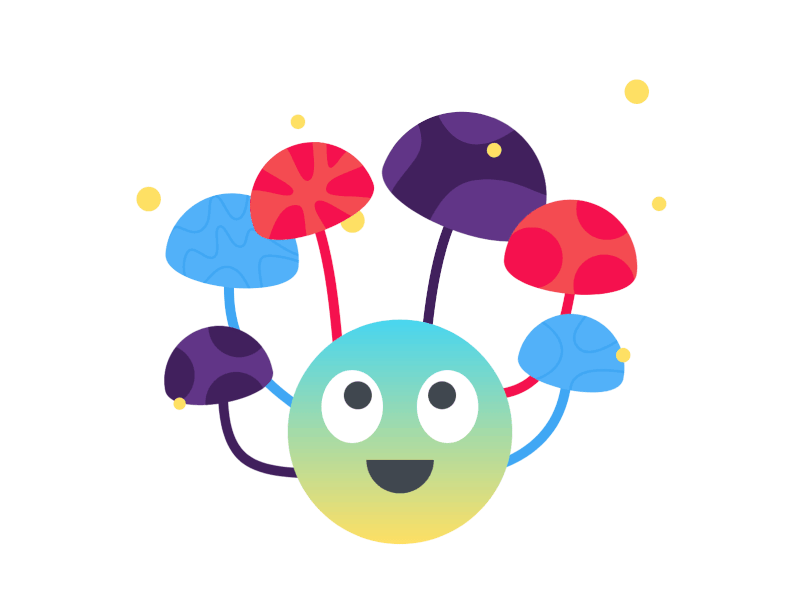 Emoji and Mushrooms design emoji flat illustration mushrooms person sketch vector web