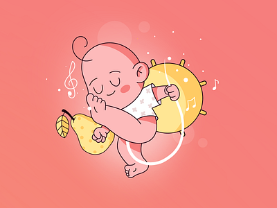 Pregnancy baby ball design flat illustration illustrations notes pear pregnancy procreate web